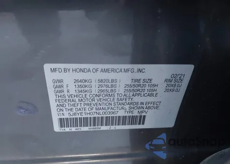 2022 Acura Mdx A-Spec Package z USA, uszkodzony, nr VIN 5J8YE1H07NL003967